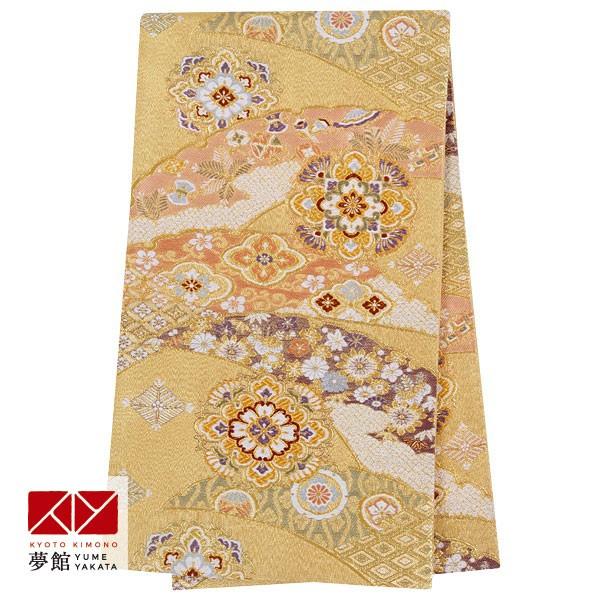 帯 レンタル 正絹 訪問着・留袖用帯 金 露芝に宝相華(B1577長) B1475