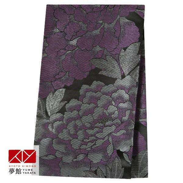 帯 レンタル H ジュニア振袖用帯 黒 大輪牡丹 B1590