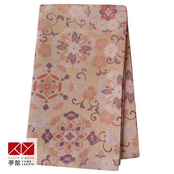 帯 レンタル H ジュニア振袖用帯 ベージュ 唐草華紋 B1643