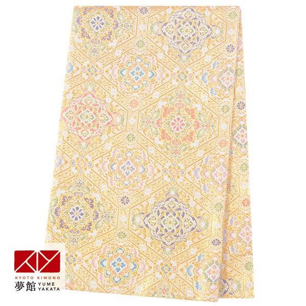 帯 レンタル 正絹 訪問着・留袖用帯 金 菱格子に華紋 B1731