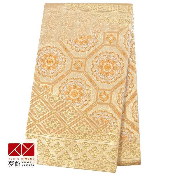 帯 レンタル 正絹 留袖用帯 金 裂取り蜀江花菱格子 B1739