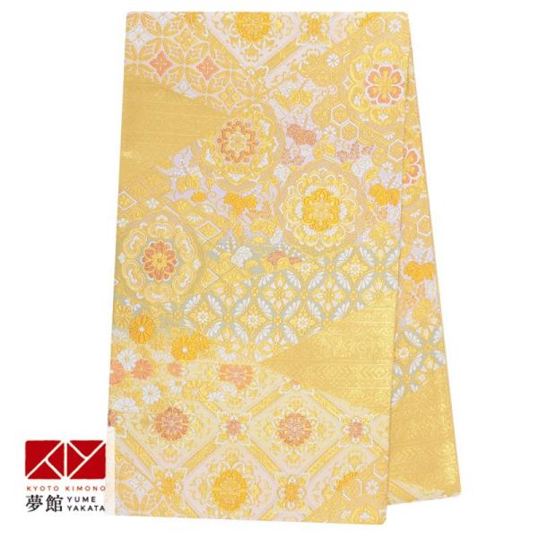 帯 レンタル 正絹 留袖・色留袖・訪問着用帯 金 裂取り華紋 B1818