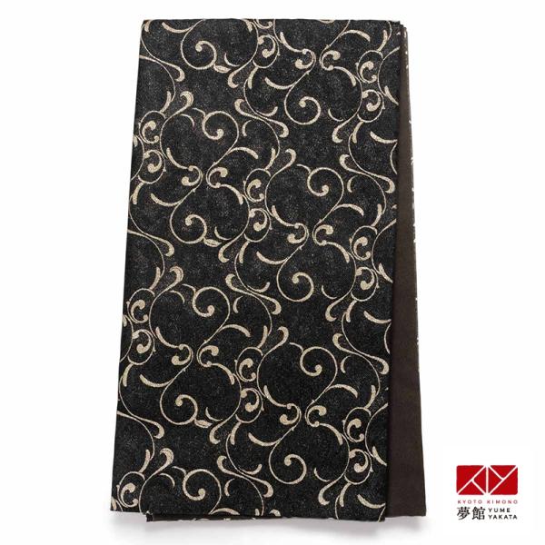 帯 レンタル 訪問着用帯 黒 唐草 B2143