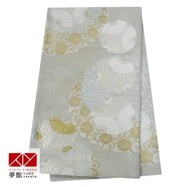 帯 レンタル 正絹 留袖・色留袖用帯 銀 雪輪取りに菊 B494
