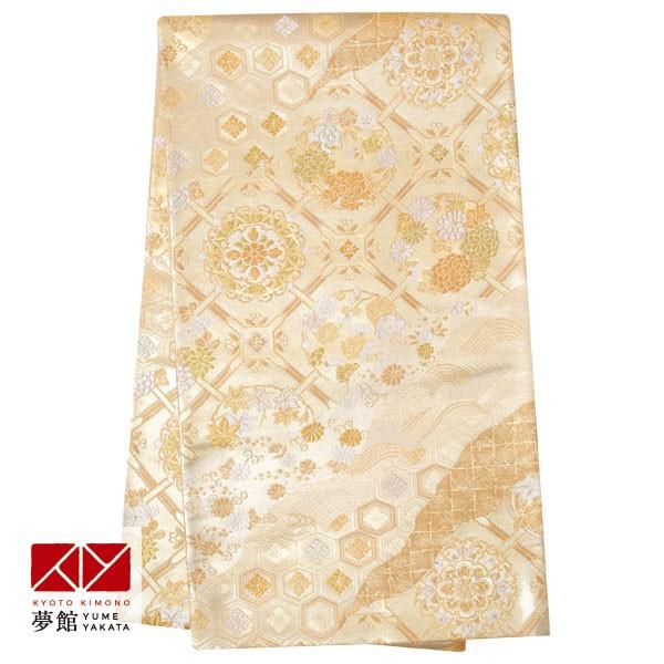 帯 レンタル 正絹 留袖用帯 金 道長取り 格天井に割付文様 B789