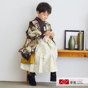 753 七五三 着物 レンタル 5歳 男の子 乙葉 ブランド着物 茶×金茶 鷹に