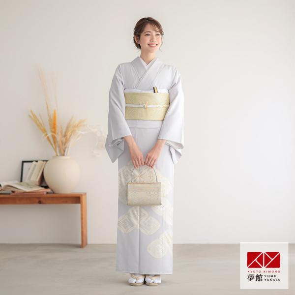 色留袖 レンタル 袷 吉澤の友禅 藤ねず色 七宝花菱 対応身長154〜165cm  結婚式 叙勲 ホ...