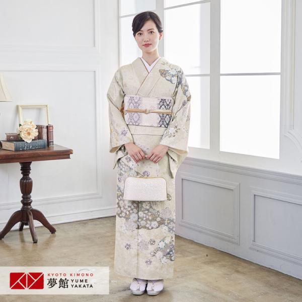 訪問着 レンタル 入学式 卒業式 結婚式 桂由美 ブランド着物 袷 薄黄緑 辻が花風 七五三 身長1...
