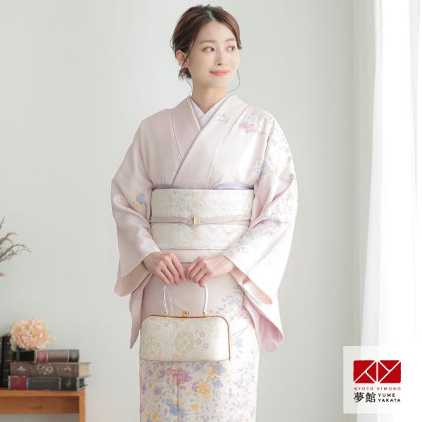 訪問着 レンタル 入学式 卒業式 結婚式 袷 薄ピンク 流水枝垂れ桜 七五三 身長154〜165cm...