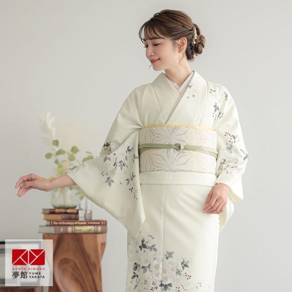 訪問着 レンタル 入学式 卒業式 結婚式 袷 アイボリー 流水に野ばら(H1335) 七五三 身長1...