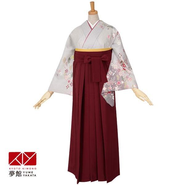 卒業式 袴レンタル 先生 教員 訪問着袴 フルセット 上品 薄グレーぼかし　鼓と吉祥文様(H349)...