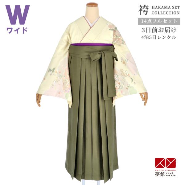 先生袴セール開催中 卒業式 袴レンタル 先生 教員 訪問着袴 フルセット 上品 薄黄　雲取り花丸文(...