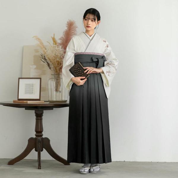 卒業式 袴レンタル 先生 教員 訪問着袴 フルセット 上品 薄グレー×グリーンぼかし　草花 HG14...