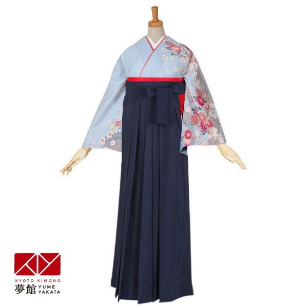 卒業式 袴レンタル 先生 教員 訪問着袴 フルセット 上品 安い 訳あり特価 水色　菊と白梅（H10...