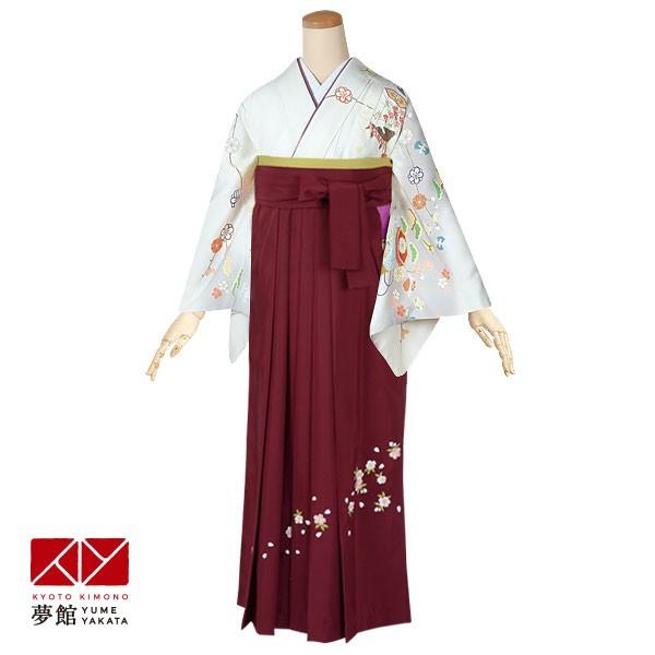 卒業式 袴レンタル 先生 教員 訪問着袴 フルセット 上品 白　貝桶に宝尽くし HG592