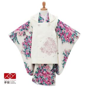 七五三 着物レンタル 3歳 753 ジルスチュアート ブランド着物 女の子 フルセット 被布 クリーム色 花 刺繍 三歳 K059