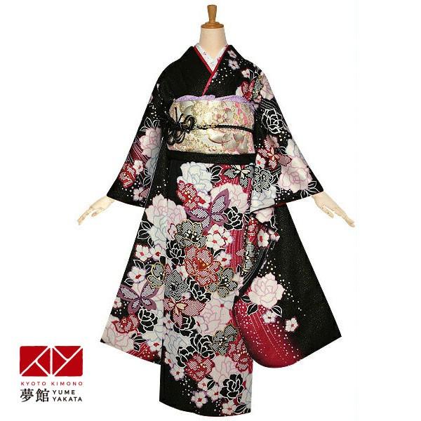 振袖レンタル  黒 桜に蝶(宅) 成人式 結婚式 一点物 対応身長154〜165cm 2〜11月利用...