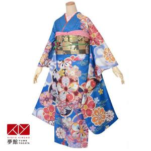 振袖レンタル  青 菊桜(R1691) 成人式 結婚式 対応身長154〜165cm 2〜11月利用 R1593｜yumeyakata