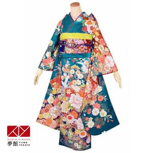 大振袖　本振袖　振袖　正絹　ラメ　晴れ着　結婚式　成人式　卒業式 振袖レンタル ブルー ラメ入り 金彩蝶(絹)(宅) 成人式 結婚式 モデル