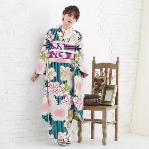 振袖レンタル 訳あり特価 安い水色 加賀友禅 鴛鴦草花(絹) 成人式 結婚