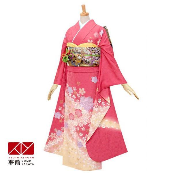 振袖レンタル  訳あり特価 安いピンク 桜吹雪(絹)(s) 成人式 結婚式 対応身長141〜146c...