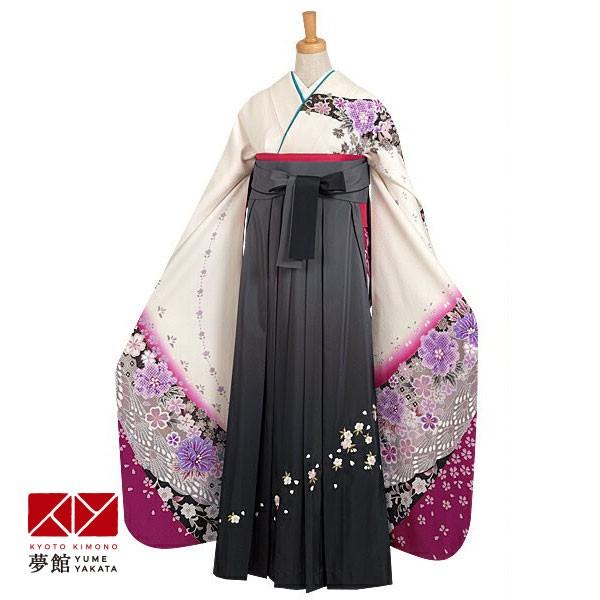 定価37800円セール開催中！卒業式 袴セット 安い 訳あり特価 白紫 桜と梅唐草文様(絹)(宅) ...
