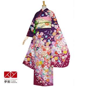 振袖 レンタル 成人式 結婚式 紫 牡丹に菊(R1758)12月〜1月利用 対応