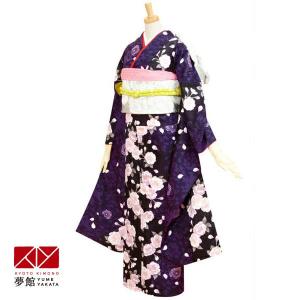 振袖 レンタル 成人式 結婚式 訳あり商品 安い 黒 総絞り熨斗目に花(絹