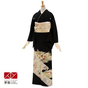 黒留袖 レンタル  結婚式 雲取に松竹梅と鶴 貸衣装 フルセット 対応身長147〜159cm T038｜yumeyakata
