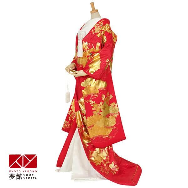 色打掛 結婚式 婚礼 花嫁 衣装 着物 レンタル 安い 赤 奉賀祝寿 ホテル・式場への配送OK U0...
