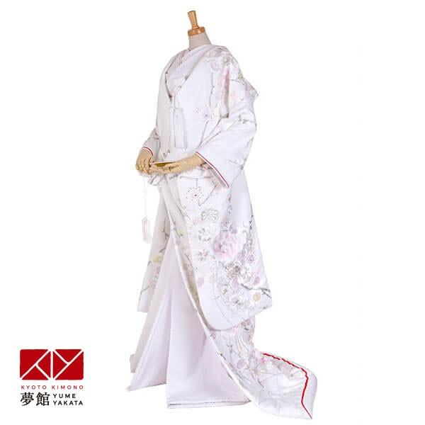 白無垢 結婚式 婚礼 花嫁 衣装 着物 レンタル 安い 刺繍枝梅牡丹 ホテル・式場への配送OK U0...