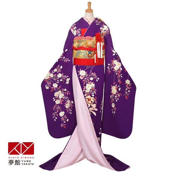 花嫁衣裳 引き振袖 大振袖 レンタル 安い 結婚式 婚礼 紫 春秋花比べ ホテル・式場への配送OK ...