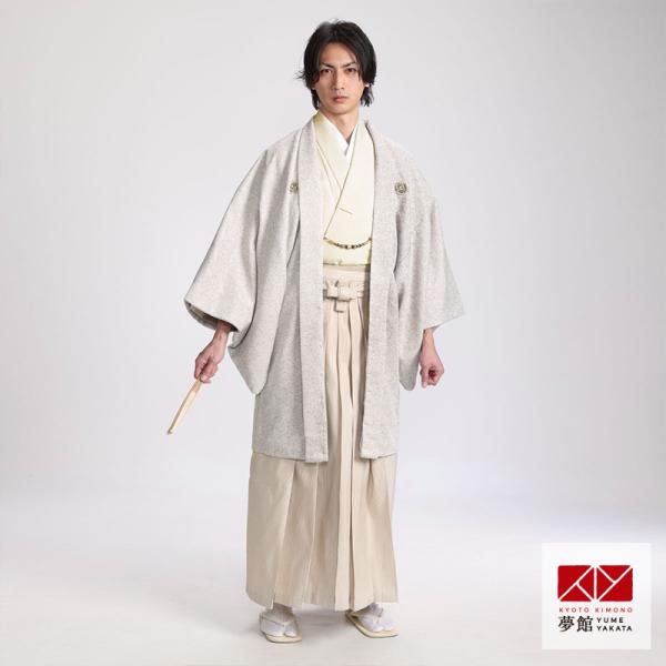2月〜12月利用 紋付袴 男 レンタル 結婚式 式典 おりびとー織美桐ー グレーベージュ草花ｘベージ...