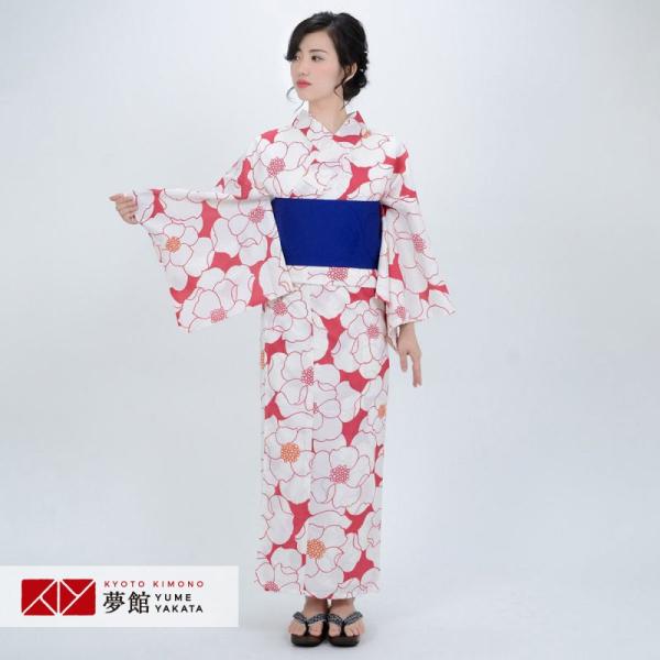 浴衣 レンタル 紅　大輪牡丹 YK013