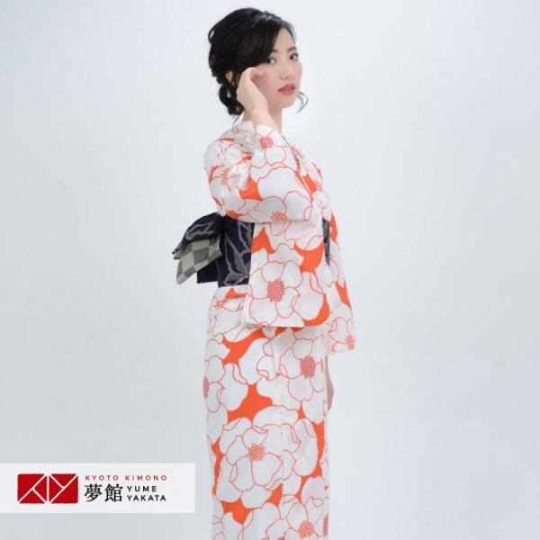 浴衣 レンタル 朱　大輪牡丹 YK014