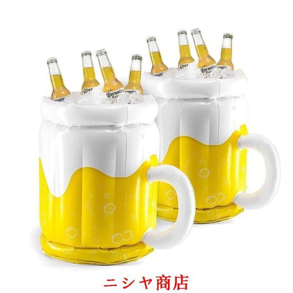 ビールジョッキ クーラー PVC インフレータブル アイスバケット 屋外 プール パーティー バーベ...