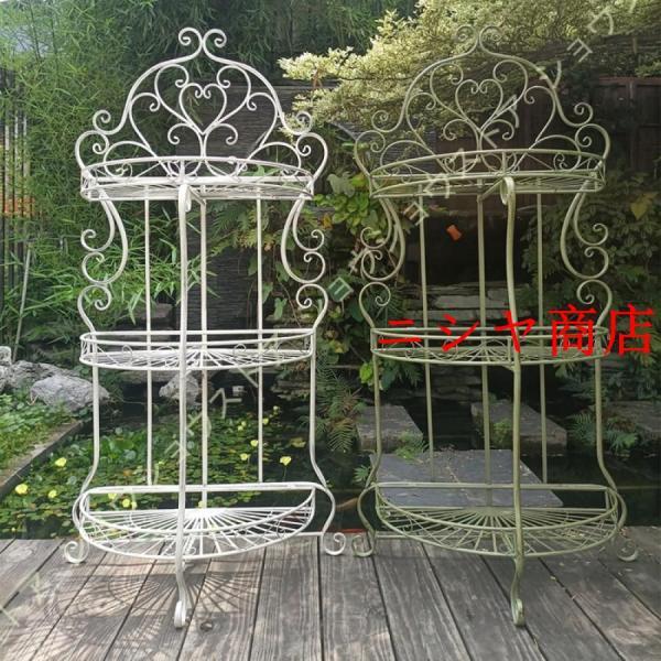 フラワースタンド 屋外 プランタースタンド 鉄製 3段 花台 ガーデンラック 植物棚 ?芸ラック 3...