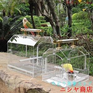 鳥かごキャリー アクリル製 インコ キャリーバ...の詳細画像4