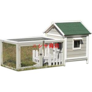 木製鶏小屋 大型鶏舎 家禽ケージ 屋外 ウサギケージ バニーケージ ウサギ 犬 猫 リス ハムスター 複数のドア付き 取り外し可能なトレイ お手入れが簡単組み立て