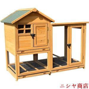 木製 鶏小屋 屋外 耐候性 大型 鶏かご 6羽の鶏用の大きな鶏小屋 防雨 組み立て簡単 複数のドア付き トレー付き ワイヤーメッシュ 家庭用 飼育ケージ 家禽用ケー