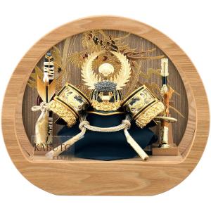 メーカー在庫売り切れ 宝童 五月人形 兜飾り 金徳川兜 5号 円形アクリルケース飾り コンパクト0510GKC