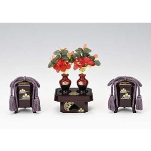 部品 雛人形 道具 3段用 木製 六品揃道具 唐草桜文様 鉾型 雛道具