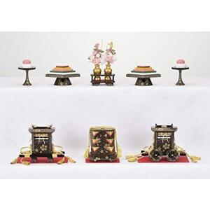 部品 雛人形 道具 3段用 木製 六品揃道具 唐草桜文様 鉾型 雛道具