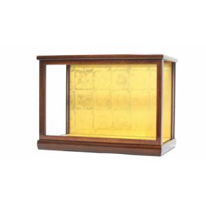ガラスケース　雛人形　五月人形　人形ケース（ケヤキ塗）CA424　間口３５ｃｍ　奥行き１９ｃｍ　高さ２４ｃｍ（内寸）