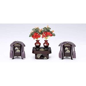 部品 雛人形 道具 3段用 木製 六品揃道具 唐草桜文様 鉾型 雛道具