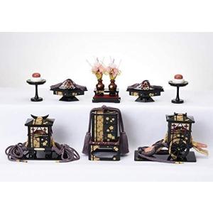 部品 雛人形 道具 3段用 木製 六品揃道具 唐草桜文様 鉾型 雛道具