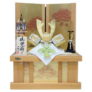 五月人形 兜飾り収納飾 平安武政作 25号 着用兜 彫金松鷹 2024-yb090