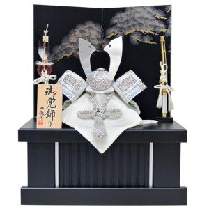 久月 五月人形 兜収納飾り 8号 針桐 兜二引収納飾り 正絹青裾濃縅