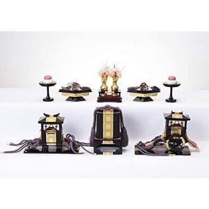 部品 雛人形 道具 3段用 木製 六品揃道具 唐草桜文様 鉾型 雛道具