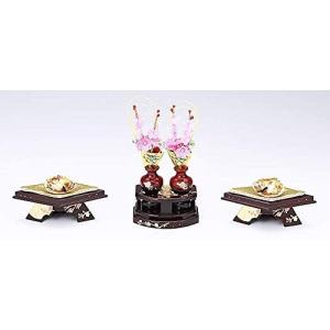 部品 雛人形 道具 3段用 木製 六品揃道具 唐草桜文様 鉾型 雛道具